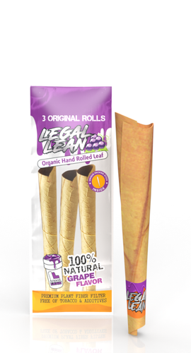 Grape Legal Lean Cone Natural Leaf Wraps King Size