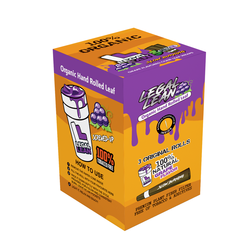 Grape Legal Lean Cone Natural Leaf Wraps King Size